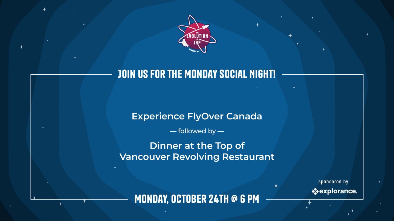 Join us for the Monday Social Night! Experience FlyOver Canada followed by Dinner at the Top of Vancouver Revolving Restaurant Monday, October 24 at 6 pm
